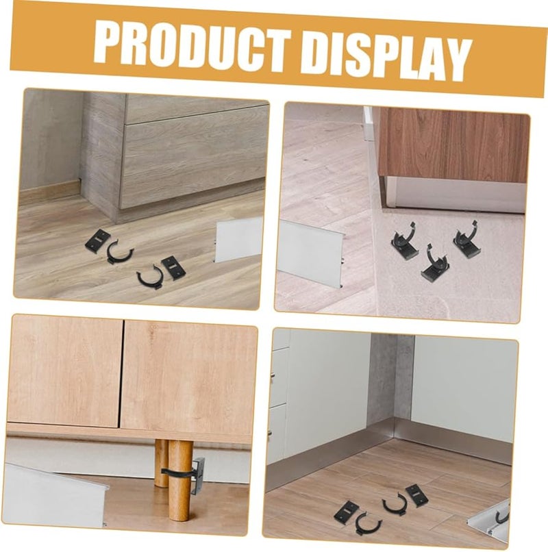 Housoutil 36 Pcs Black Kitchen Cabinet Leg Clips Toe Kick Clips Easy Installation 5X4X3 5CM - Image 2